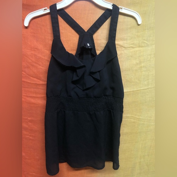 Elegant black Saće ruffled business top - Picture 2 of 4
